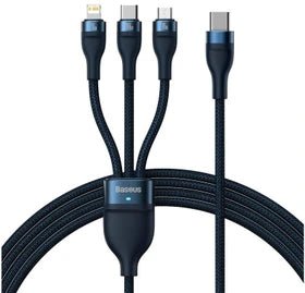 Baseus Flash Series Ⅱ One - For - Three Fast Charging Cable Type - C to M+L+C 100W - Saif Al Najmi KwData CablesBaseusSaif Al Najmi KwCASS030203BlueBaseus Flash Series Ⅱ One - For - Three Fast Charging Cable Type - C to M+L+C 100W - Saif Al Najmi Kw