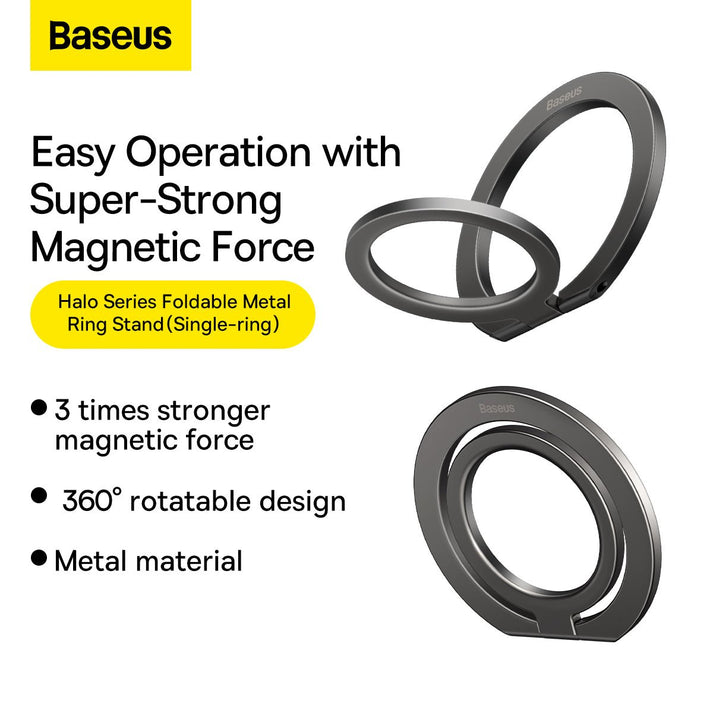Baseus Halo Series Foldable Metal Ring Stand Single - Saif Al Najmi KwMagnetic Phone Ring GripBaseusSaif Al Najmi KwGrayBaseus Halo Series Foldable Metal Ring Stand Single - Saif Al Najmi Kw