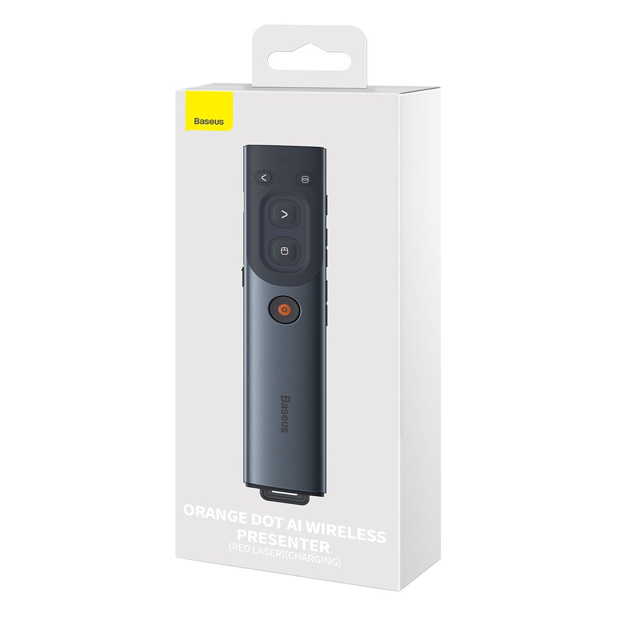 Baseus Orange Dot AI Wireless Presenter – Red Laser & Rechargeable - Saif Al Najmi KwPointer penBaseusSaif Al Najmi KwBaseus Orange Dot AI Wireless Presenter – Red Laser & Rechargeable