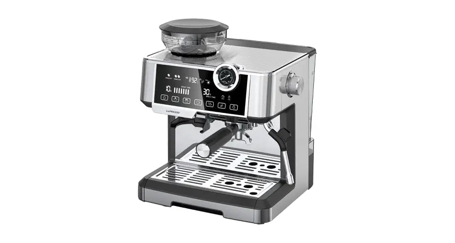 Lepresso Dual Boiler Espresso Machine with Conical Grinder & Pressure Gauge