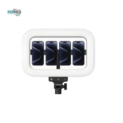 NeePho MJ-48 RGB Square Ring Light – 360° Rotation, 4 Phone Holders