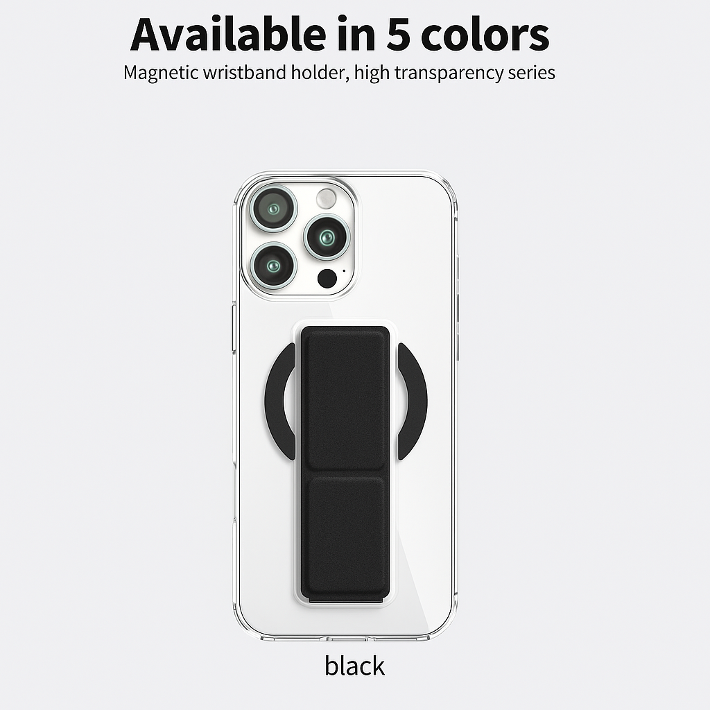 MagSafe Stand Case with Foldable Wristband Grip – Magnetic Wireless Charging Compatible