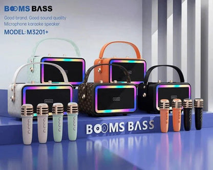 BOOMS BASS M3201+ TWS Wireless Bluetooth Dual Microphone Karaoke Family KTV Portable 3D Stereo Speaker - Saif Al Najmi KwWireless SpeakersBOOMSSaif Al Najmi KwM3201+132061BOOMS BASS M3201+ TWS Wireless Bluetooth Dual Microphone Karaoke Family KTV Portable 3D Stereo Speaker - Saif Al Najmi Kw