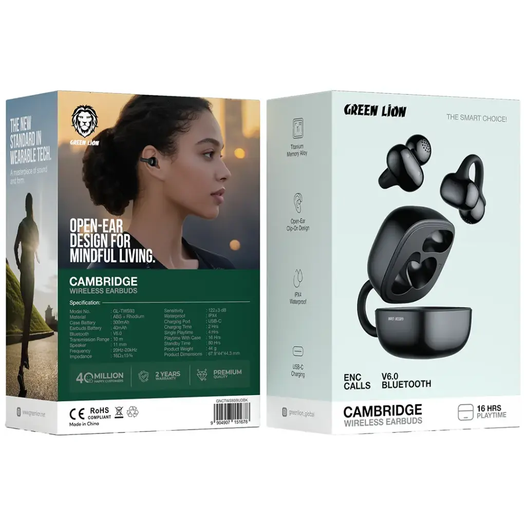Green Lion Cambridge Wireless Earbuds – 11mm Speaker IPX4