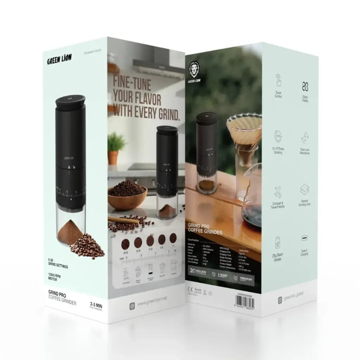 Green Lion Grind Pro Coffee Grinder — Rechargeable 12500 RPM