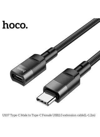 U107 Type-C Male to Type-C Female USB 2.0 Charger and Data Transfer (L=1.2m)