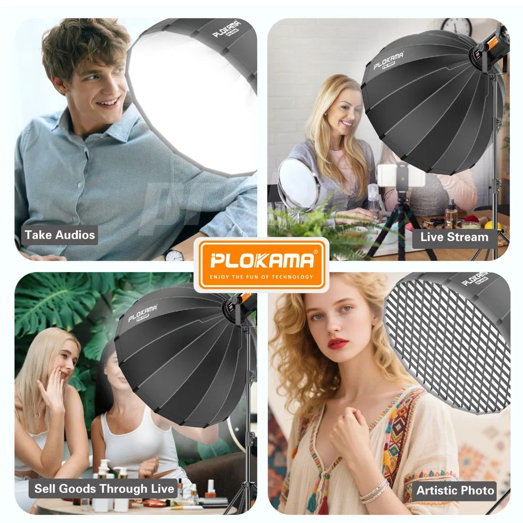 Plokama PK-600S-B Professional Softbox Lighting Kit 300W