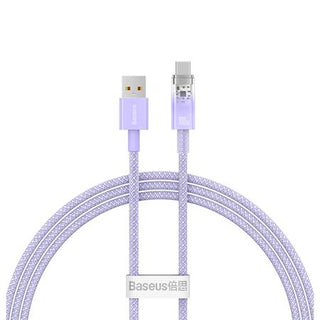 Cable Quick Charge USB - C Baseus Flash, 6A,1m - Purple - Saif Al Najmi KwData CablesBaseusSaif Al Najmi KwCATS010403 PURPLE131904Cable Quick Charge USB - C Baseus Flash, 6A,1m - Purple - Saif Al Najmi Kw