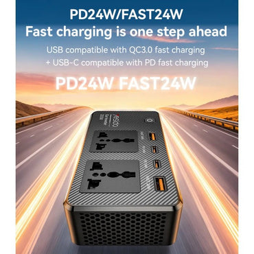 Car Inverter VC07 12V to 200V - USB QC3.0 & TC PD Fast Charging with Multiple Protections - Saif Al Najmi KwCar AccessoriesyesidoSaif Al Najmi KwDurable WEKOME WDC - 20 Charging Cable for USB - C, USB - A, Lightning, and Micro - USB Devices