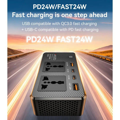 Car Inverter VC07 12V to 200V - USB QC3.0 & TC PD Fast Charging with Multiple Protections - Saif Al Najmi KwCar AccessoriesyesidoSaif Al Najmi KwDurable WEKOME WDC - 20 Charging Cable for USB - C, USB - A, Lightning, and Micro - USB Devices