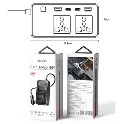 Car Inverter VC07 12V to 200V - USB QC3.0 & TC PD Fast Charging with Multiple Protections - Saif Al Najmi KwCar AccessoriesyesidoSaif Al Najmi KwWEKOME WDC - 20 Multi - Connector Charging Cable for Universal Compatibility and Fast Charging