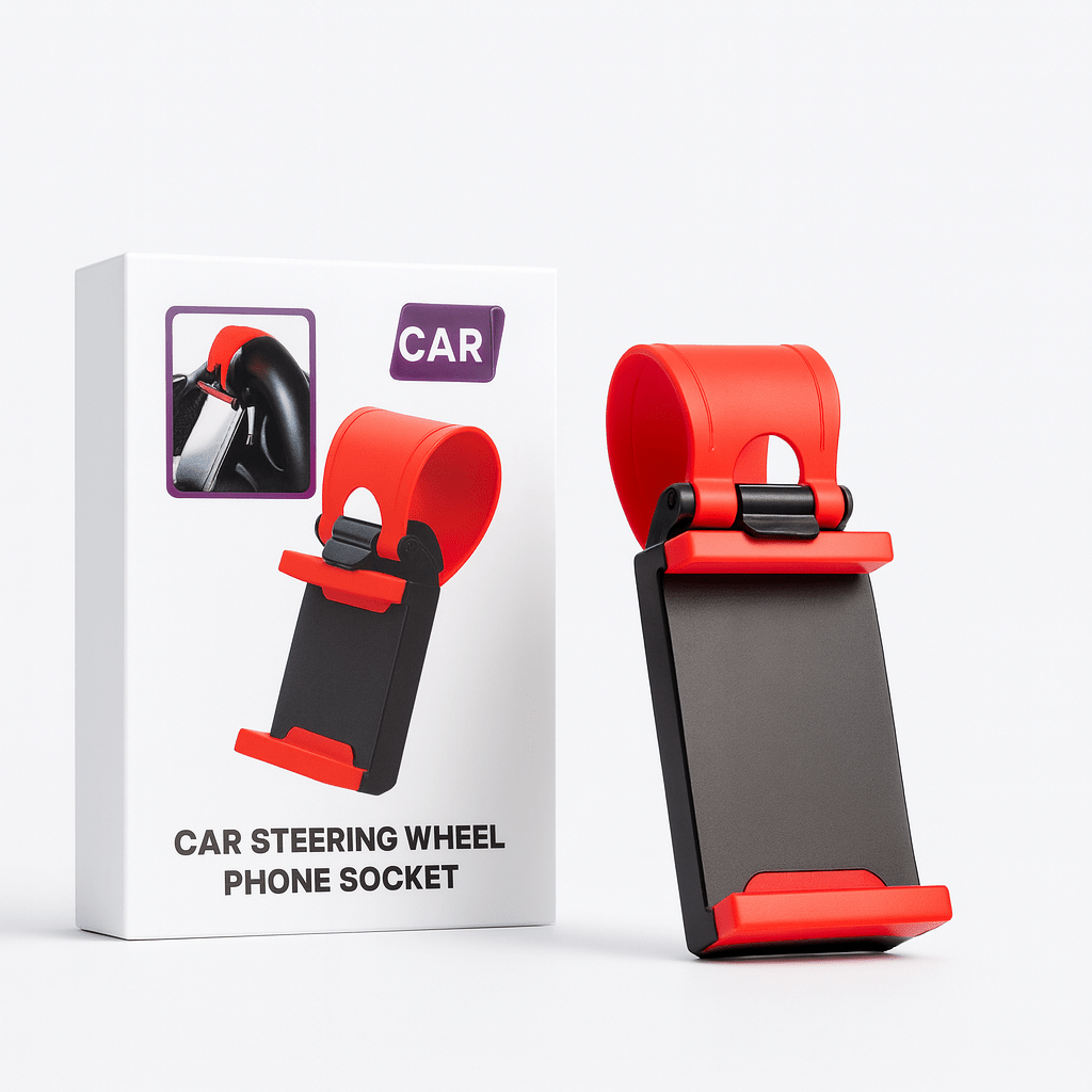 Car Steering Wheel Phone Holder – Universal Adjustable Mount - Saif Al Najmi KwPhone HolderSaif Al NajmiSaif Al Najmi KwCar Steering Wheel Phone Holder – Universal Adjustable Mount