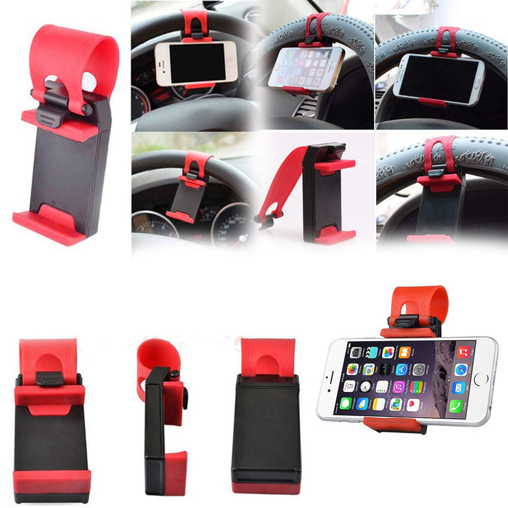 Car Steering Wheel Phone Holder – Universal Adjustable Mount - Saif Al Najmi KwPhone HolderSaif Al NajmiSaif Al Najmi KwCar Steering Wheel Phone Holder – Universal Adjustable Mount