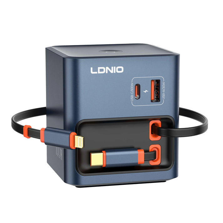 LDNIO Q16 100W GaN Charger – Extendable Cable
