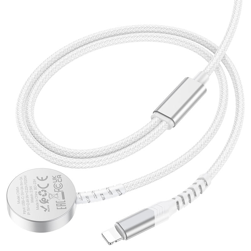 CW54 2 - in - 1 charging cable iP+iWatch - White - Saif Al Najmi KwWatch CableHocoSaif Al Najmi KwCW54 WHITE132492CW54 2 - in - 1 charging cable iP+iWatch - White - Saif Al Najmi Kw