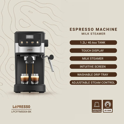Lepresso Suprema Espresso Machine LPCFFM0004-BK – Black