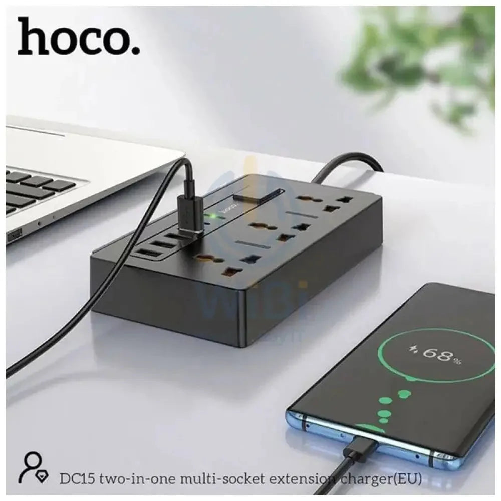 HOCO DC15 Two-In-One Multi-Socket Extension – 30W 3-Way