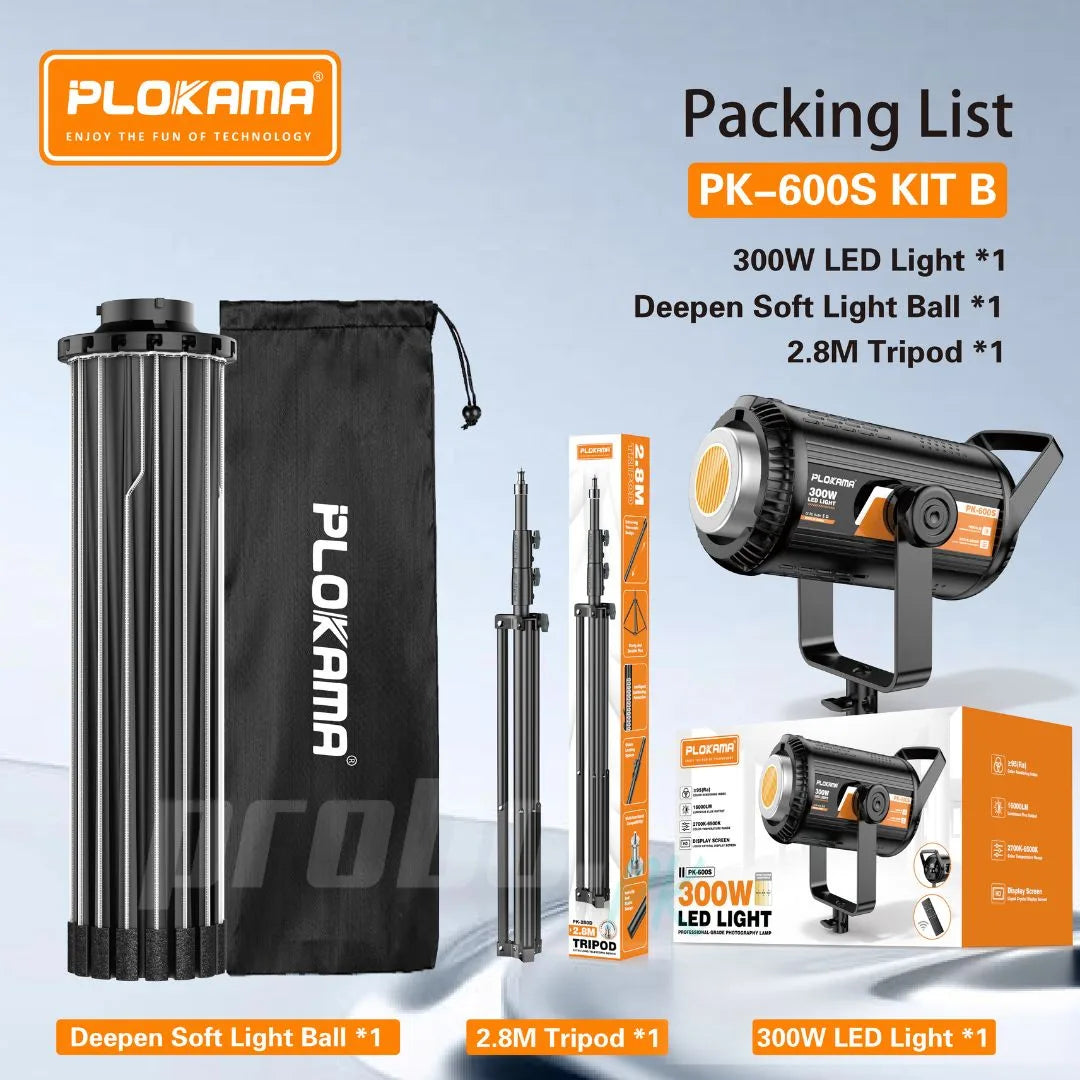 Plokama PK-600S-B Professional Softbox Lighting Kit 300W