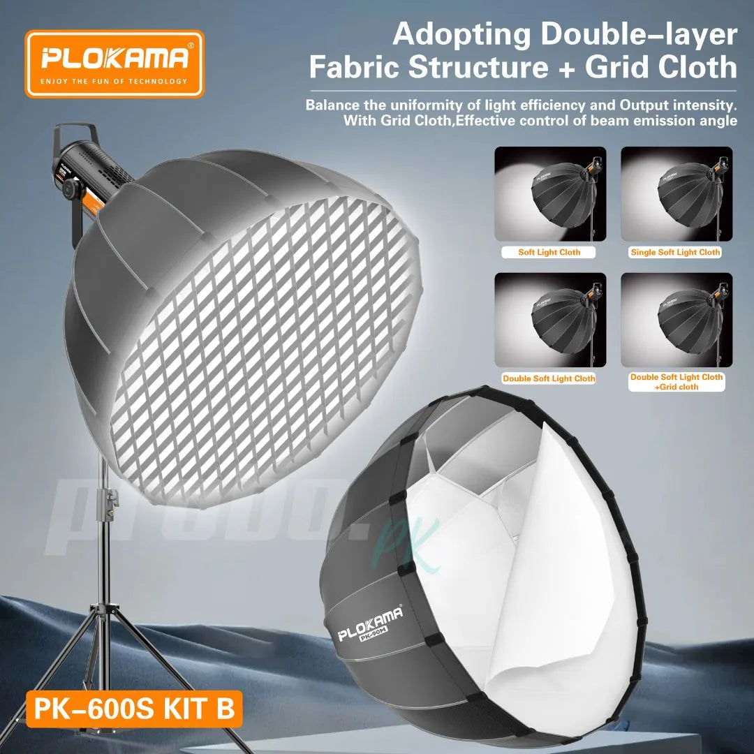 Plokama PK-600S-B Professional Softbox Lighting Kit 300W