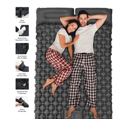 Double Air Bed Inflatable Mattress Portable 2 - Person Green Lion - Gray - Saif Al Najmi KwMattressGreen LionSaif Al Najmi KwDouble Air Bed Inflatable Mattress Portable 2 - Person Green Lion - Gray