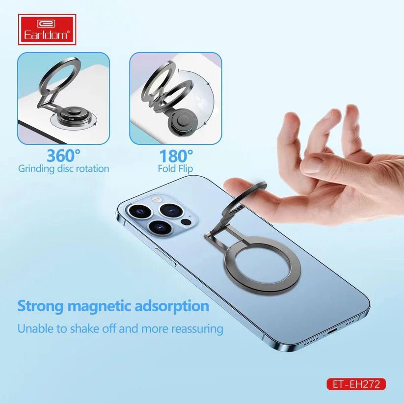 Earldom 2 - in - 1 Magnetic Foldable Metal Ring Phone Stand EH - 272 - Saif Al Najmi KwMagnetic Phone Ring GripEarldomSaif Al Najmi KwEarldom 2 - in - 1 Magnetic Foldable Metal Ring Phone Stand EH - 272 - Saif Al Najmi Kw
