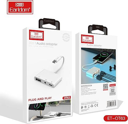 Earldom 3 - in - 1 Audio Adapter TYPE C - Saif Al Najmi KwOTG/ConnectorsEarldomSaif Al Najmi KwOT63Earldom 3 - in - 1 Audio Adapter TYPE C - Saif Al Najmi Kw
