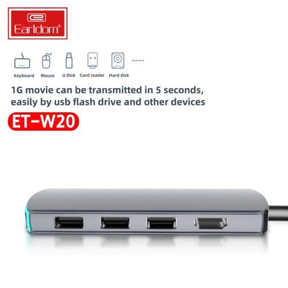 Earldom® 8 in 1 USB C Multi - Function Adapter W20 - Saif Al Najmi KwUSB HubEarldomSaif Al Najmi KwW20129783Earldom® 8 in 1 USB C Multi - Function Adapter W20 - Saif Al Najmi Kw