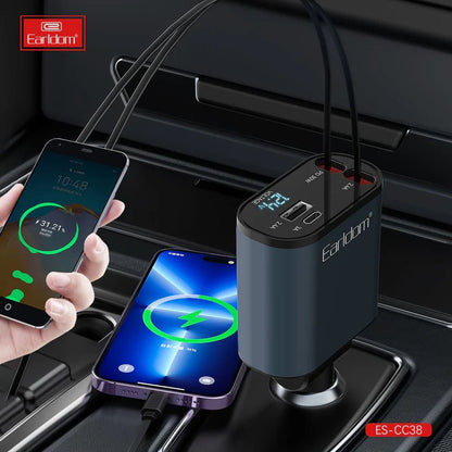Earldom CC38 Retractable 4 - in - 1 Car Mobile Phone Charger - Saif Al Najmi KwCar ChargersEarldomSaif Al Najmi KwEarldom CC38 Retractable 4 - in - 1 Car Mobile Phone Charger - Saif Al Najmi Kw