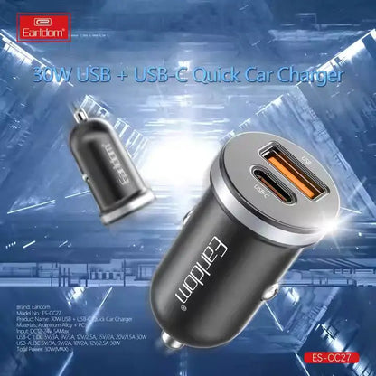 Earldom ES - CC27 PD30W USB C Car Charger - Saif Al Najmi KwCar ChargersEarldomSaif Al Najmi KwES-CC27Earldom ES - CC27 PD30W USB C Car Charger - Saif Al Najmi Kw