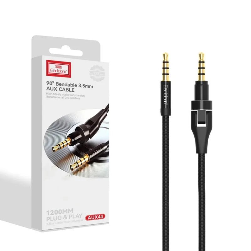Earldom ET - AUX44 90° Bendable 3.5mm AUX Cable – 1.2M - Saif Al Najmi KwAUX CablesEarldomSaif Al Najmi KwEarldom ET - AUX44 90° Bendable 3.5mm AUX Cable – 1.2M