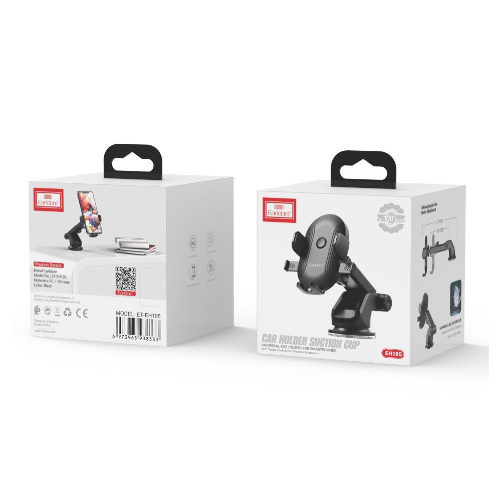 Earldom ET - EH195 Car Phone Holder with Suction – Universal Black - Saif Al Najmi KwPhone HolderHocoSaif Al Najmi KwEarldom ET - EH195 Car Phone Holder with Suction – Universal Black