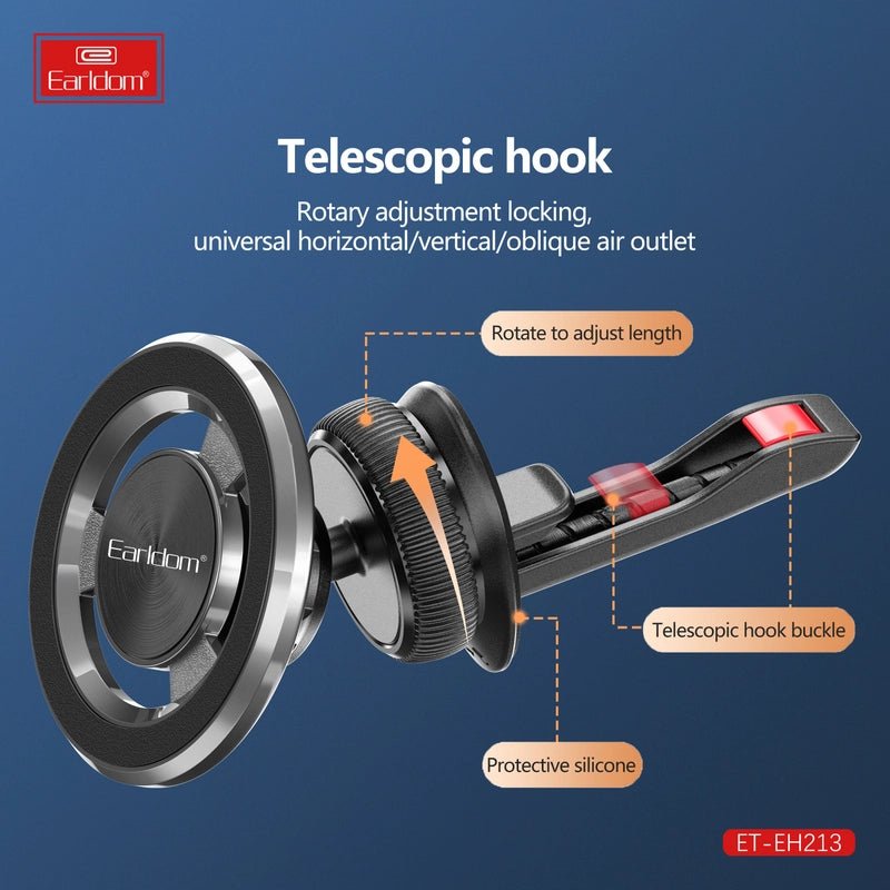 Earldom ET - EH213 Air Vent Clip Magnetic Phone Holder - Saif Al Najmi KwPhone HolderEarldomSaif Al Najmi KwEarldom ET - EH213 Air Vent Clip Magnetic Phone Holder