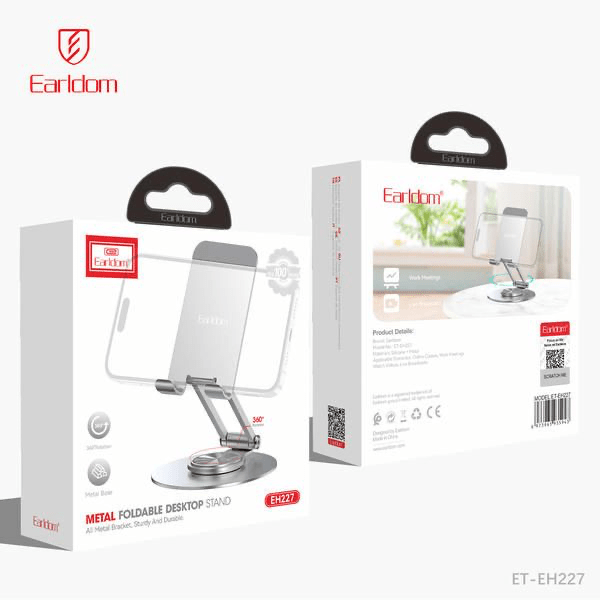 Earldom ET - EH227 Metal Foldable Desktop Stand – Adjustable Phone & Tablet Holder - Saif Al Najmi KwDesktop HoldersEarldomSaif Al Najmi KwEarldom ET - EH227 Metal Foldable Desktop Stand – Adjustable Phone & Tablet Holder