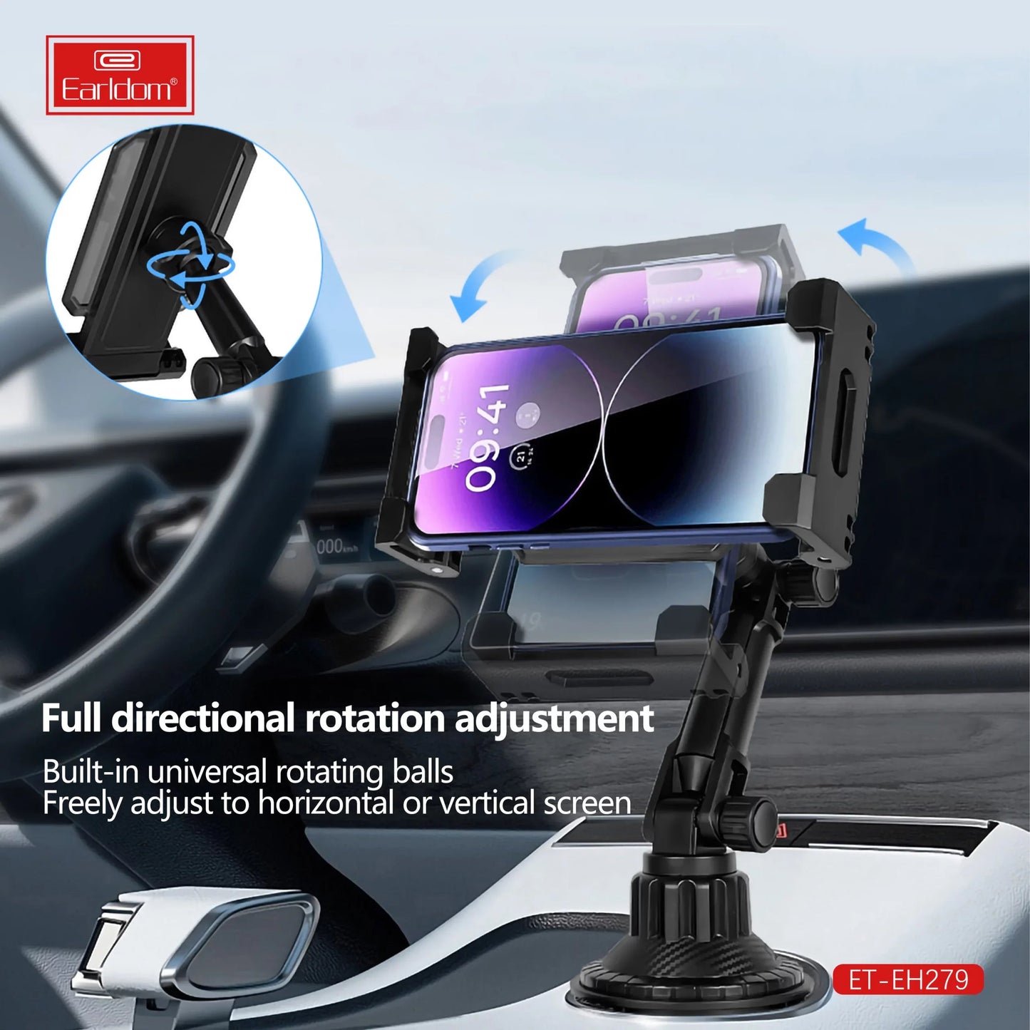 Earldom ET - EH279 Car Cup Mount Phone Holder – Adjustable Arm - Saif Al Najmi KwPhone HolderEarldomSaif Al Najmi KwEarldom ET - EH279 Car Cup Mount Phone Holder – Adjustable Arm