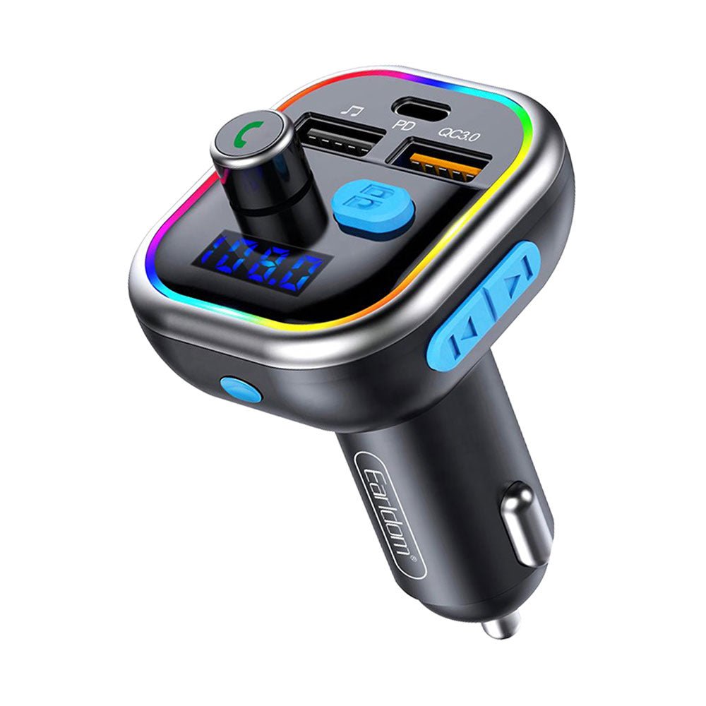 Earldom® M61 PD QC 18W 3.0A LED FM Transmitter Bluetooth Charger - Saif Al Najmi KwCar ChargersEarldomSaif Al Najmi KwET-M61Earldom® M61 PD QC 18W 3.0A LED FM Transmitter Bluetooth Charger - Saif Al Najmi Kw