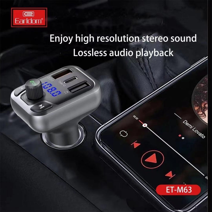 Earldom® M63 PD+QC3.0 20W Bluetooth FM Transmitter Charger - Saif Al Najmi KwCar ChargersEarldomSaif Al Najmi KwET-M63Earldom® M63 PD+QC3.0 20W Bluetooth FM Transmitter Charger - Saif Al Najmi Kw