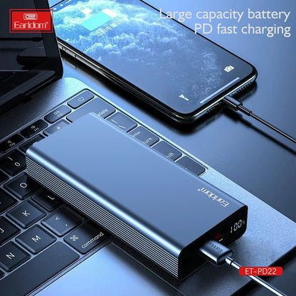 EARLDOM PD22 20000mAh 20W Power Bank - Black - High Capacity & Fast Charging - Saif Al Najmi KwPower BanksEarldomSaif Al Najmi KwEARLDOM PD22 20000mAh 20W Power Bank - Black - High Capacity & Fast Charging - Saif Al Najmi Kw