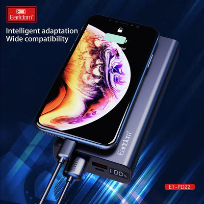 EARLDOM PD22 20000mAh 20W Power Bank - Black - High Capacity & Fast Charging - Saif Al Najmi KwPower BanksEarldomSaif Al Najmi KwEARLDOM PD22 20000mAh 20W Power Bank - Black - High Capacity & Fast Charging - Saif Al Najmi Kw