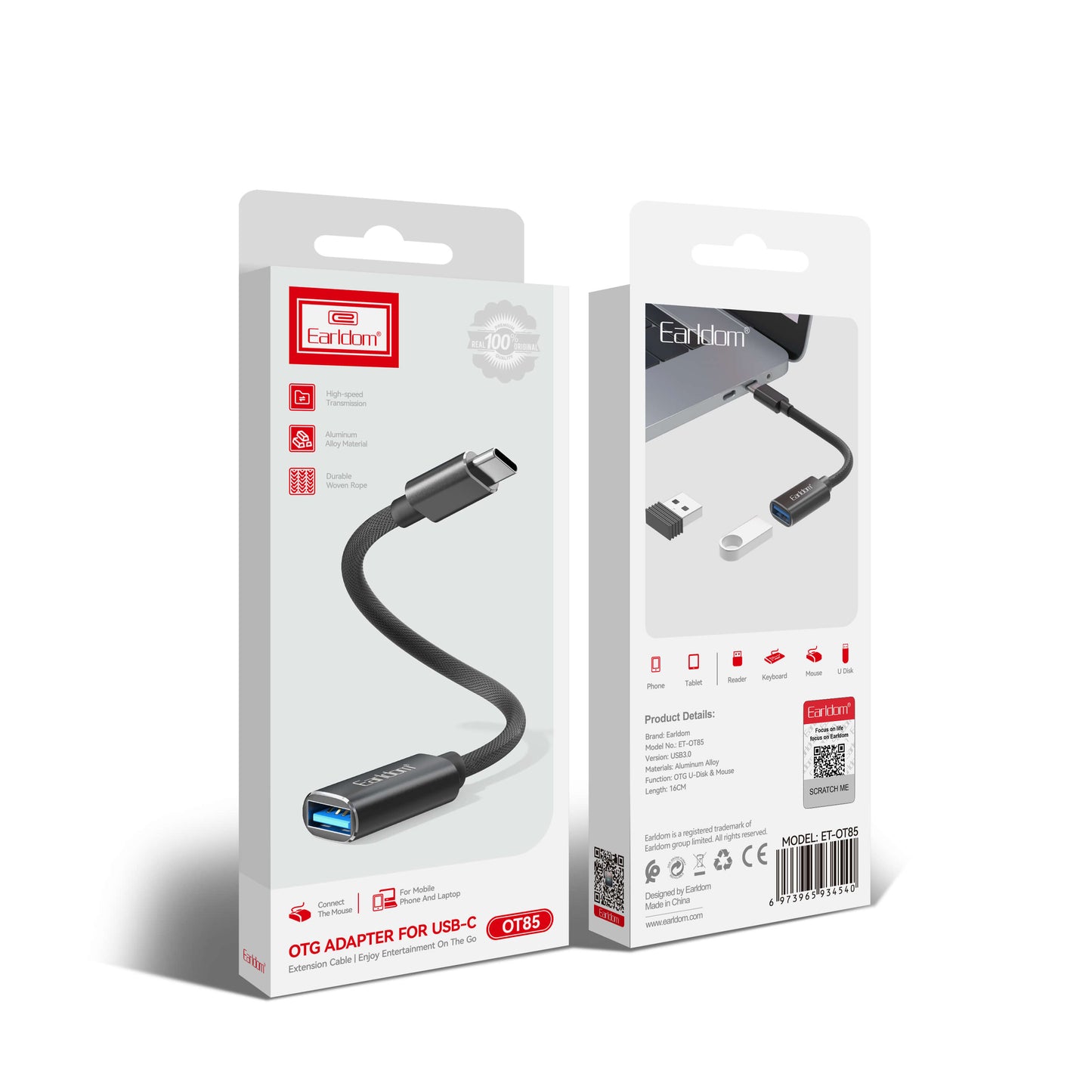 Earldom USB-C OTG Adapter with Cable, ET-OT85