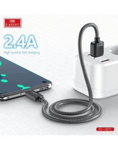 Earldom USB Data Cable EC - 187C - 2.4A Fast Charging & Sync (USB to USB - C) - Saif Al Najmi KwData CablesEarldomSaif Al Najmi KwEarldom USB Data Cable EC - 187C - 2.4A Fast Charging & Sync (USB to USB - C) - Saif Al Najmi Kw