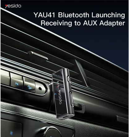 Yesido YAU41 Bluetooth 5.1 Transmitter & Receiver Adapter – AUX + Type-C (Black)