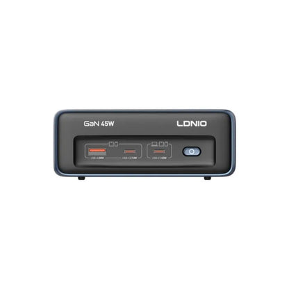 LDNIO 45W GaN Power Strip – 2 Outlets + 3 USB Ports