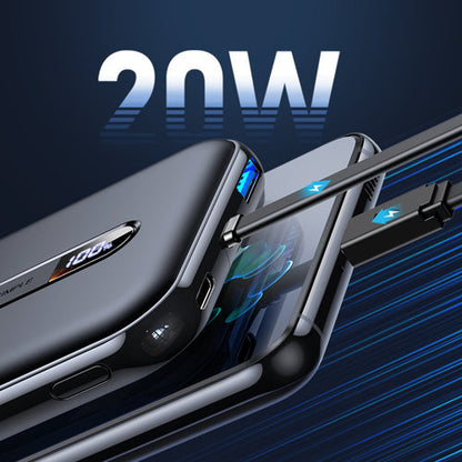 Joyroom power bank with built-in Lightning cable 20W 10000mAh PD QC3.0 black JR-L001 - Saif Al Najmi Kw