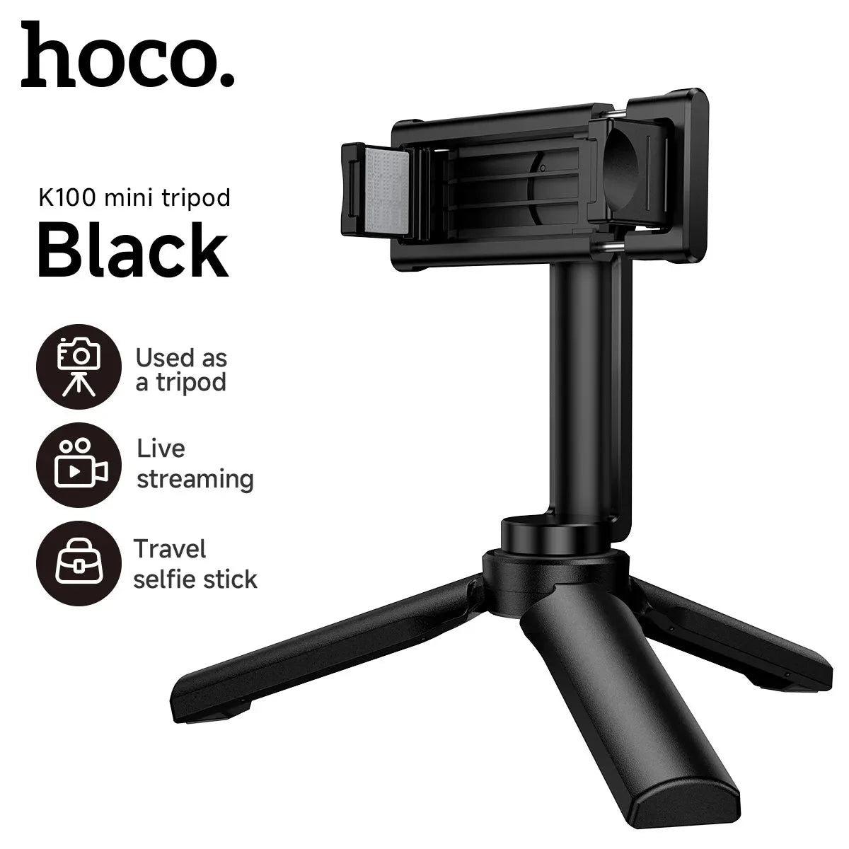 Hoco K100 3-in-1 Mini Tripod — Smartphone & Action Camera