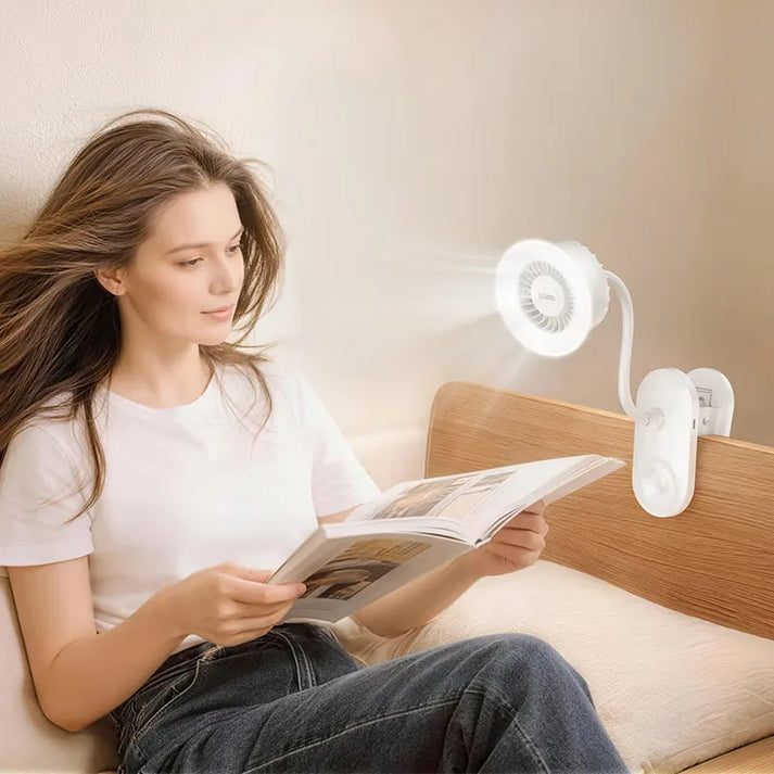 Portable Fan HX610 Clip-On with LED Lamp