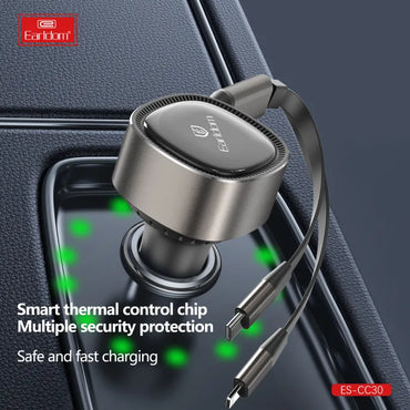 Earldom ES-CC30 30W Retractable USB C Car Charger - Saif Al Najmi Kw