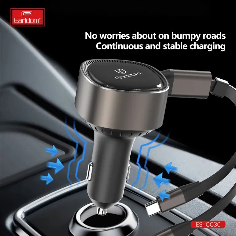 Earldom ES-CC30 30W Retractable USB C Car Charger - Saif Al Najmi Kw