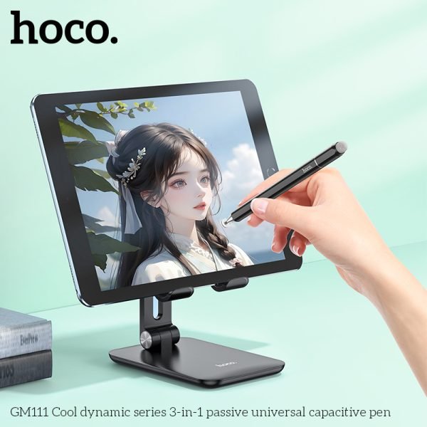 GM111 Cool dynamic series 3 - in - 1 passive universal capacitive pen - Black - Saif Al Najmi KwStylus PenHocoSaif Al Najmi KwHOCO GM111132615GM111 Cool dynamic series 3 - in - 1 passive universal capacitive pen - Black - Saif Al Najmi Kw