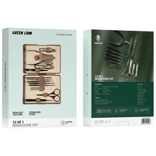 Green Lion 13 in 1 Manicure Kit Professional Nail Set Brown - Saif Al Najmi KwMens GroomingGreen LionSaif Al Najmi KwGreen Lion 13 in 1 Manicure Kit Professional Nail Set Brown