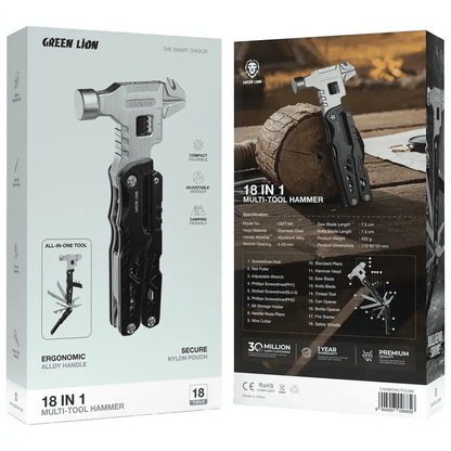 Green Lion 18 In 1 Multi Tool Hammer Survival Kit With Pouch - Saif Al Najmi KwTOOLKITGreen LionSaif Al Najmi KwGreen Lion 18 In 1 Multi Tool Hammer Survival Kit With Pouch